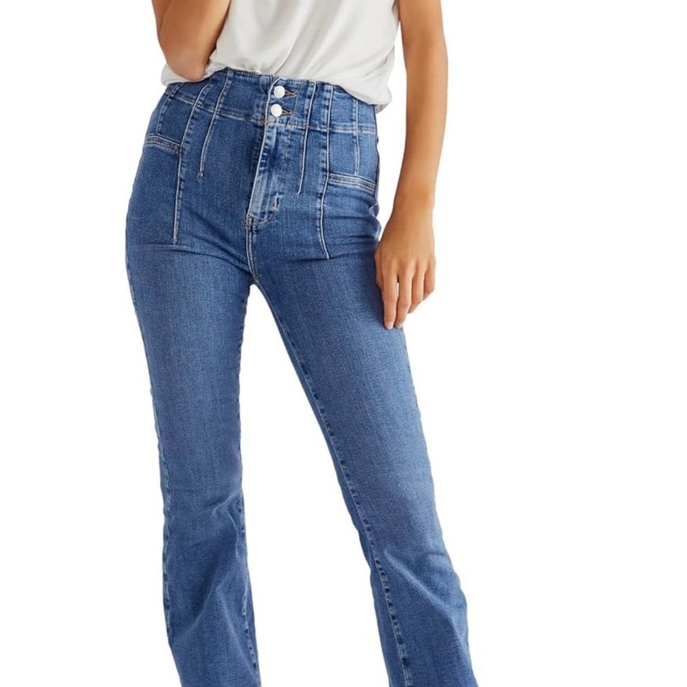 Free People High-Waisted Blue Jeans